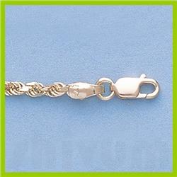 Genuine 16" 14kt Italian Gold-Yellow 2.5mm, D/C  Rope Chain Gauge:D/C or Reg.,  8.2gr