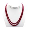 Image 1 : Natural Ruby Round  Beads Necklace w/brass clasp