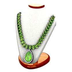 Genuine 42.10 ctw Green Tourmaline Necklace 14kt White or Yellow Gold 14kt 36.5g