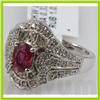 Image 2 : Genuine 1.36 ctw 18k Ruby & Diamond White Gold Ring