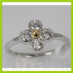 Genuine 0.49 ctw Diamond Ring 18K White Gold
