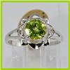 Image 1 : Genuine 1.40 ctw Peridot & Diamond Ring 14KT White Gold