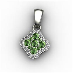 Genuine 0.52 ctw Green Tourmaline & Diamond Pendant 10kt W/Y Gold 10kt 2.5g