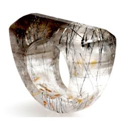 Natural Smokey Quarts Ring 38x32x18mm estimated 1 pc per lot 126.49ctw, size 10