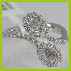 Genuine  0.73 ctw Baguette & Diamond Ring 18KT White Gold