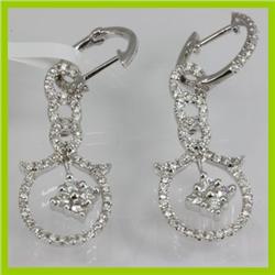 Genuine  0.87 ctw Diamond Earring 18KT White Gold