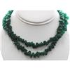 Image 1 : Natural Emerald Double Row Design Necklace with clasp