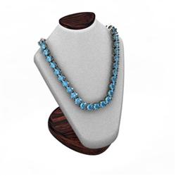 Aqua Marine 18.0 ctw Heart Design Necklace 18kt