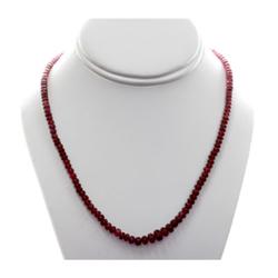 Natural Ruby Round  Beads Necklace w/brass clasp