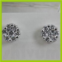 Genuine  0.28 ctw Diamond Earring 18KT White  Gold