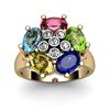 Image 1 : Genuine  2.9 ctw 10kt Multi-Color Precious Stone & Diamond Ring