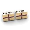 Image 1 : Genuine 1.30 ctw Ruby Cufflink 14kt W/Y Gold 6.15g