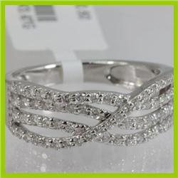 Genuine  0.60 ctw Diamond Ring 18KT White Gold