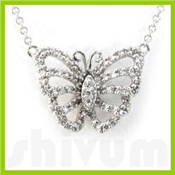 Genuine 0.19 ctw 14k White Gold Necklace 16" 2.58g