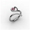 Image 1 : Garnet 0.13 ctw Heart Design Ring 18kt W/Y Gold