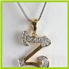 Image 1 : Genuine 0.10 ctw Alphabet Initial Letter Z Diamond Necklace 16" 14kt Gold-Yellow
