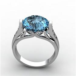 Genuine 6.09 ctw Topaz Ring 10kt White or Yellow Gold