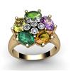 Image 1 : Genuine  2.7 ctw 10kt Multi-Color Precious Stone & Diamond Ring