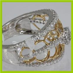 Genuine  0.79 ctw Diamond Ring 18KT 2 TONE