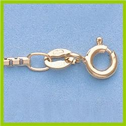 Genuine 16" 14kt Italian Gold-Yellow 1.4mm, 8 Sided Box Chain Gauge:24, 4.5gr