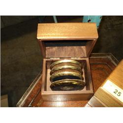 WOOD CASE W/ COASTERS