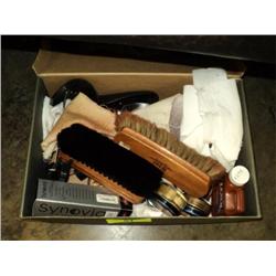 BOX OF SHOE POLISH ACCESSORIES