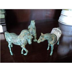 BRONZE MINIATURE HORSES W/ PATINA {print sequence:} 86