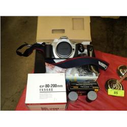 CANON REBEL CAMERA 2000 W/ 80-200MM LENS & FILM