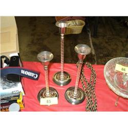 DECORATIVE GLASS CANDLE STICKS ***3 TIMES THE MONE