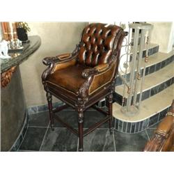 BARSTOOL, LEATHER & WOOD {print sequence:} 256