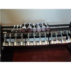 WEIDER DUMBBELLS SET, 3, 5, 10, 15, 20, 25, 30, 35, 40, 45, 50 {print sequence:} 06