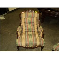 ORNATE UPHOLSTERED ARM CHAIR