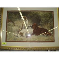 IRISH SETTER FRAME PRINT BLINKS '94