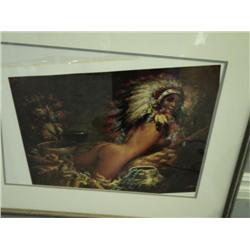 PRINT OF WOMAN IN WAR BONNET {print sequence:} 330
