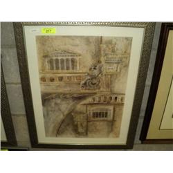 FRAMED PRINT, GREEK  J. COMBS