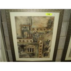 FRAMED PRINT, GREEK  J. COMBS
