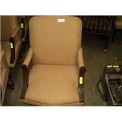 OFFICE CHAIR W/ ARMS, YELLOW, CASTERED