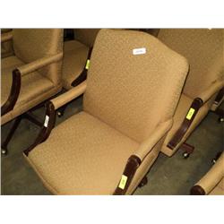 OFFICE CHAIR W/ ARMS, YELLOW, CASTERED