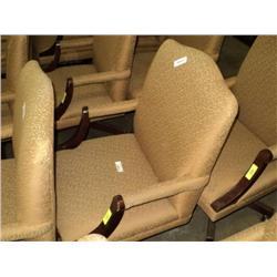 OFFICE CHAIR W/ ARMS, YELLOW, CASTERED