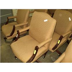 OFFICE CHAIR W/ ARMS, YELLOW, CASTERED