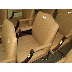 OFFICE CHAIR W/ ARMS, YELLOW, CASTERED