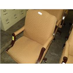 OFFICE CHAIR W/ ARMS, YELLOW, CASTERED