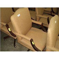 OFFICE CHAIR W/ ARMS, YELLOW, CASTERED