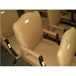 OFFICE CHAIR W/ ARMS, YELLOW, CASTERED