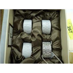L'OBJECT PLATINUM W/SWAROVSKI CRYSTAL NAPKIN RINGS 8 TIMES THE MONEY