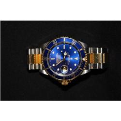 MEN'S ROLEX SUBMARINER WATCH WITH FLUB FACE STEEL, BLUE BEZEL, DIAL INSURANCE APPRAISAL: $ 7,781.00