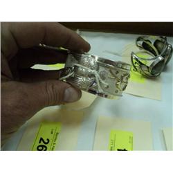 SIGNED GOLD, SILVER AND TURQUOISE BRACELET {print sequence:} 44