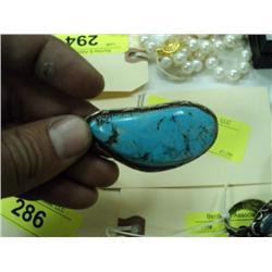 TURQUOISE RING-LARGE STONE {print sequence:} 35