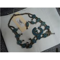 TURQUOISE SEOWAQSEOW NECKLACE W/EARRINGS {print sequence:} 38
