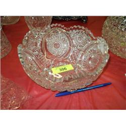 CUT GLASS BOWL 9 1/2" DEEP {print sequence:} 19